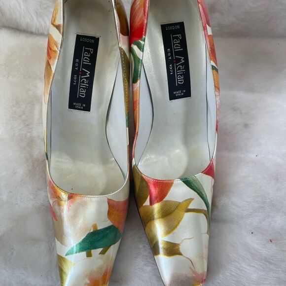 Paul Mèlian patent multi color marble prints slip on pumps square toe si… - Picture 7 of 12